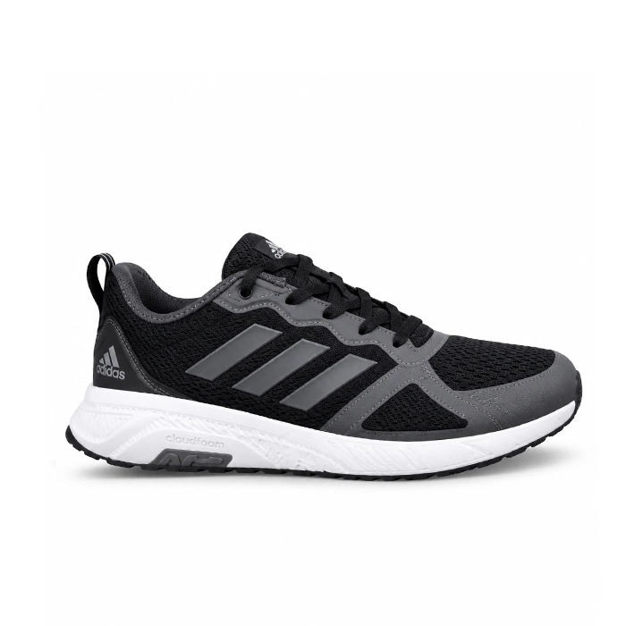 کفش کتانی وارداتی رانینگ و پیاده‌ روی آدیداس مدل کلودفوم Adidas Cloudfoam سبک و تنفس‌پذیر (مشکی  طوسی سفید)